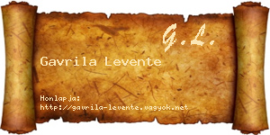Gavrila Levente névjegykártya